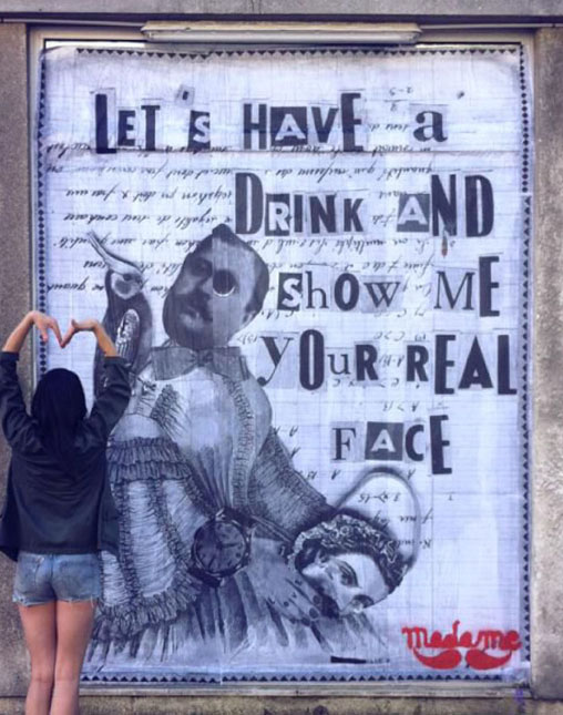 Madame, stencil past up, Paris, France--