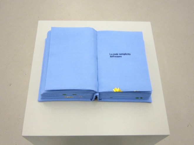 Sentinella, 2009, embroidered fabric book, 22x16x8 cm
