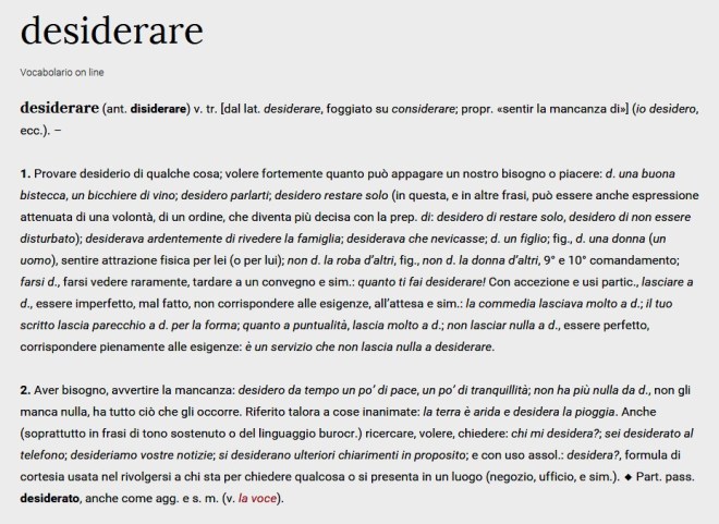 desiderare