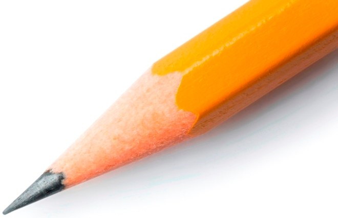 Pencil's nib isolated on white background